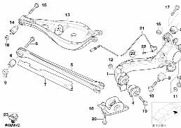 REAR AXLE SUPPORT/WHEEL SUSPENSION diagram for BMW 3 Series E46 M3