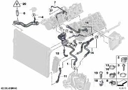 Εύκαμπτ.σωλήν.ψυκτικ.υγρού συστήμ.ψύξης diagram for BMW 5 Series F11 550i