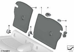 SEAT, REAR, BACKREST TRIM COVERS