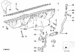 Oliecarter/olieniveau diagram for BMW 5 Series E34 525ix