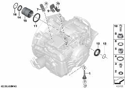 GA8F22AW aanbouwdelen/afdichtingen diagram for BMW X1 F48 LCI 20dX