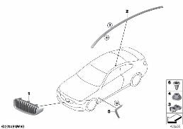 EXTERIOR TRIM / GRILL diagram for BMW 4 Series F32 428i