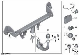 Dispositif d'attelage amovible diagram for BMW 5 Series F10 LCI 530d