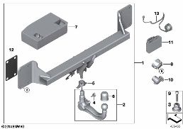 Römork bağlantısı, çıkartılabilir diagram for BMW X5 F15 35iX