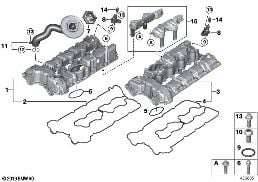 氣缸蓋罩 diagram for BMW X5 E70 M