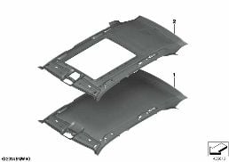 INDIVIDUAL MOULDED HEADLINER, ALCANTARA diagram for BMW X5 F15 25dX