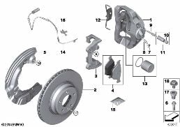 FRONT BRAKE PAD WEAR SENSOR diagram for BMW 3 Series E92 LCI 335xi