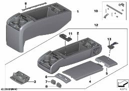 Κάθισμα πίσω κεντρικό υποβραχιόνιο diagram for BMW 5 Series F07 GT LCI 535iX