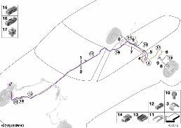 Bremsleitung hinten diagram for BMW X5 M F85 X5 M