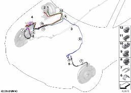 Bremsleitung vorne diagram for BMW X5 M F85 X5 M