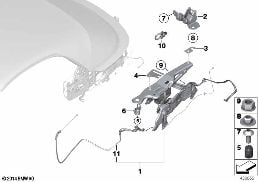 CONVERTIBLE TOP FOLDING MECHANISM diagram for BMW 2 Series F23 LCI 220i