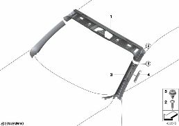TRIM PANEL A-COLUMN/INT.WINDSHIELD PANEL diagram for BMW 2 Series F23 LCI 218d