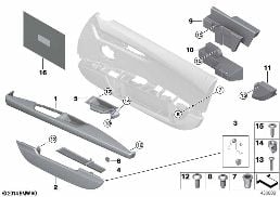MOUNTING PARTS, DOOR TRIM II diagram for BMW Z4 E89 30i