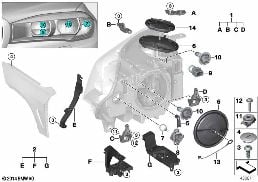 Onderdelen vir kolamp diagram for BMW X6 F16 35iX