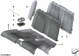 SEAT REAR, UPHOLSTERY & COVER BASE SEAT diagram for BMW 2 Series F23 LCI 218d