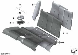 SEAT, REAR, UPHLSTRY/COVER, LOAD-THROUGH diagram for BMW 2 Series F23 LCI 218d