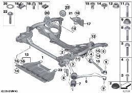 FRNT AXLE SUPPORT,WISHBONE/TENSION STRUT diagram for BMW 3 Series F30 LCI 330d
