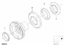 DRIVE FLANGE SUSPENSION/GASKET RING diagram for BMW Z3 E36 M