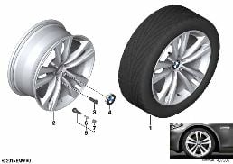 BMW LA WHEEL STYLING 610 - 19'' diagram for BMW 5 Series F11 LCI 520d