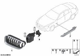 EXTERIOR TRIM / GRILL diagram for BMW 6 Series F06 Gran Coupé LCI M6