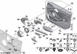 Tapicerka drzwi przednich diagram for BMW MINI F55 Cooper