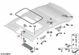 MOUNTING PARTS, ROOF ANTENNA diagram for BMW 1 Series F20 118dX
