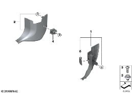 Bekleding zijdelings voetruimte diagram for BMW X1L F49 LCI X1 25Li