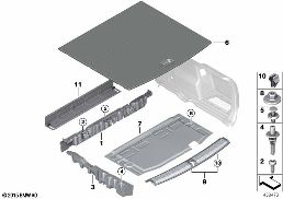 Bekleding bagageruimtebodem diagram for BMW X1L F49 LCI X1 25Li