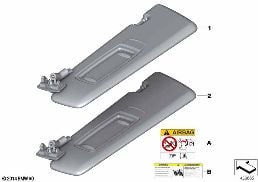 INDIVIDUAL SUN VISOR, ALCANTARA diagram for BMW X5 F15 25dX