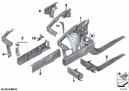 WHEELHOUSE/ENGINE SUPPORT diagram for BMW 4 Series F32 425d