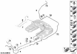 Kraftstoffleitung/Befestigungsteile diagram for BMW X6 F16 28iX