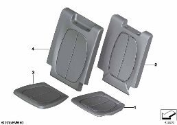 SEAT, REAR, PAD AND COVER, 3RD ROW diagram for BMW 2 Series F46 Gran Tourer 218i