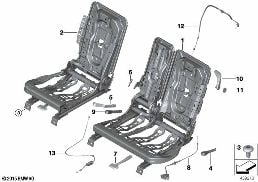SEAT, REAR, SEAT FRAME diagram for BMW 2 Series F46 Gran Tourer 218i