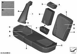 Individual Bezug Komfortsitz Klimaleder diagram for BMW X5 M F85 X5 M