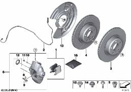 REAR BRAKE / BRAKE PAD / WEAR SENSOR diagram for BMW 4 Series F32 430iX