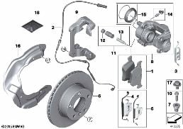 FRONT BRAKE PAD WEAR SENSOR diagram for BMW 4 Series F32 430iX