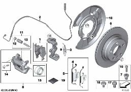 REAR BRAKE / BRAKE PAD / WEAR SENSOR diagram for BMW 4 Series F32 430iX