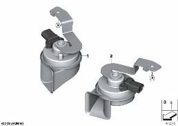 HORN diagram for BMW 5 Series G38 530Le