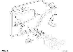 Serbatoio di compens./condotti diagram for BMW 3 Series E36 318ti
