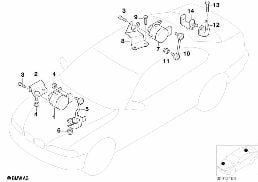 HEADLIGHT VERTICAL AIM CONTROL SENSOR diagram for BMW 3 Series E46 318i