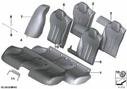 SEAT REAR, UPHOLSTERY & COVER BASE SEAT