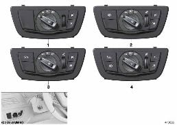 Panel obsługi świateł diagram for BMW 7 Series G12 740iX