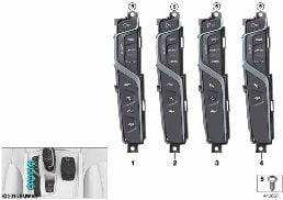 Elemento de mando consola central diagram for BMW 7 Series G12 725Ld