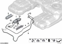 Kraftstoffleitung / Kraftstofffilter diagram for BMW X6 F16 28iX