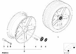 BMW LIGHT-ALLOY WHEEL STAR SPOKES 43 diagram for BMW 3 Series E46 318i