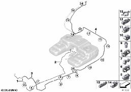 Kraftstoffleitung/Befestigungsteile diagram for BMW X6 F16 28iX