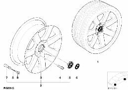 BMW LIGHT-ALLOY WHEEL STAR SPOKES 44 diagram for BMW 3 Series E46 318i