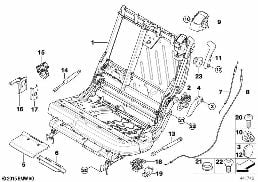 Koltuk, arka, koltuk iskeleti sol diagram for BMW X5 E70 LCI 35dX