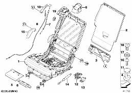Koltuk, arka, koltuk iskeleti sağ diagram for BMW X5 E70 LCI 35dX