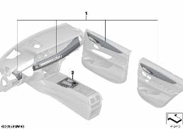M PERFORMANCE INTERIOR TRIM COVERS diagram for BMW X5 F15 25d